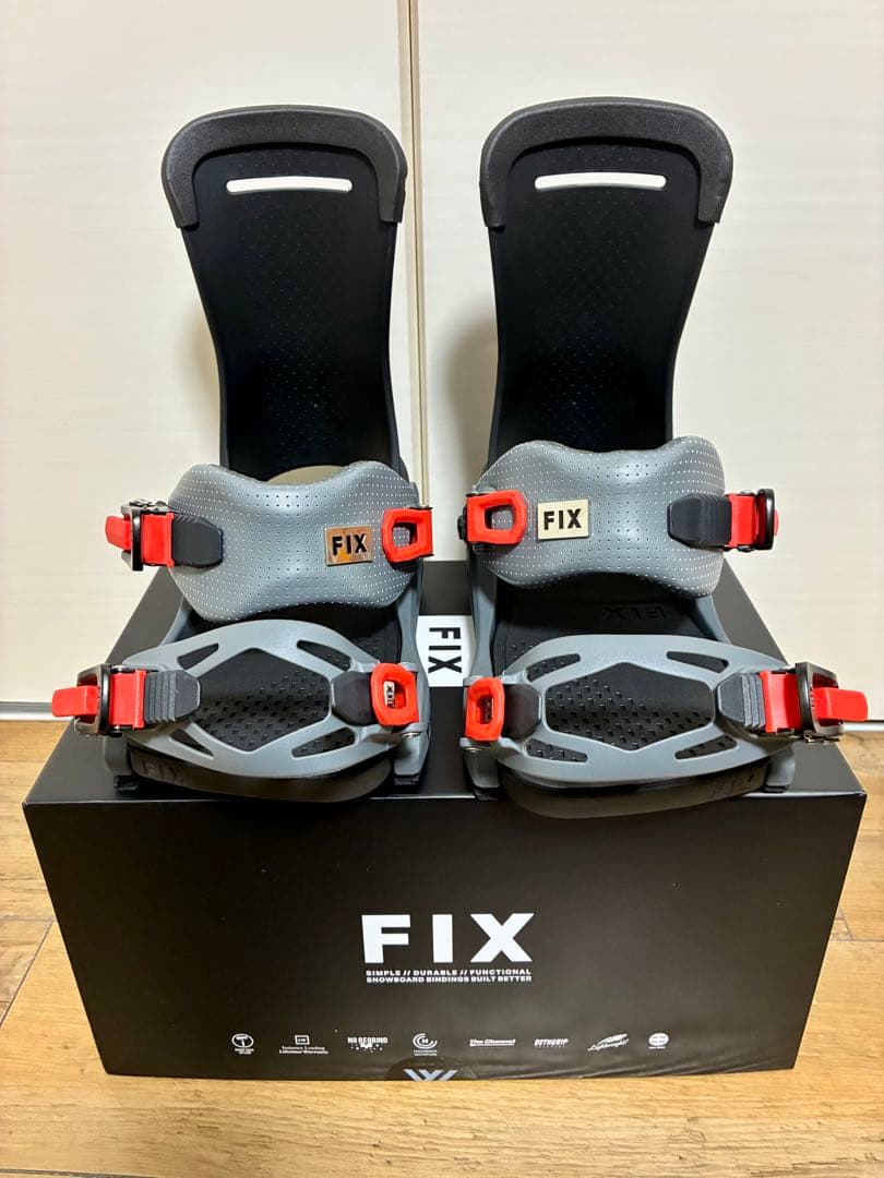 新品未使用】FIX YALE ビンディング グレー/レッド - メルカリ