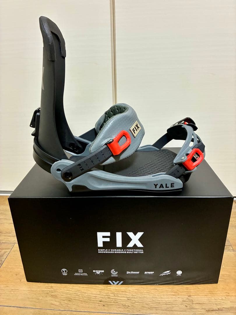 新品未使用】FIX YALE ビンディング グレー/レッド - メルカリ