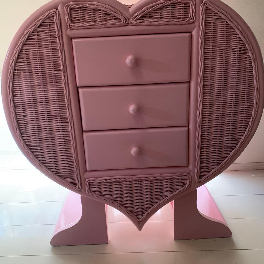 ラタンハートチェスト ピンク - メルカリ