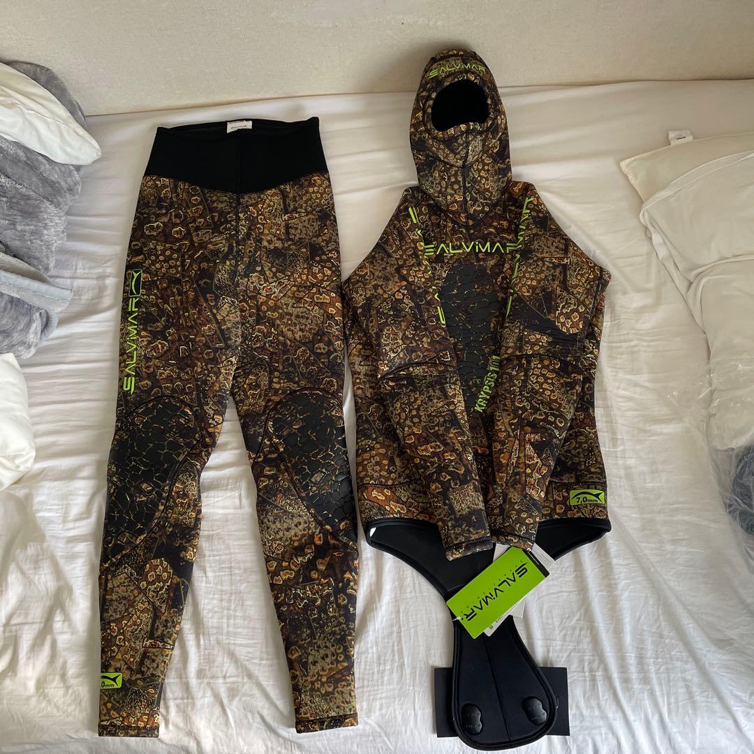 サルビマー ウエットスーツ 7mm L 未使用 魚突き スピアフィッシング Salvimar サルビマー セミドライ ウェットスーツ 3mm 5mm 7mm ウエット