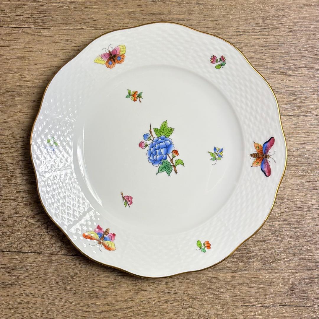 ヘレンド ヴィクトリア ブーケ プレート 20cm 1枚 蝶 バタフライ 花