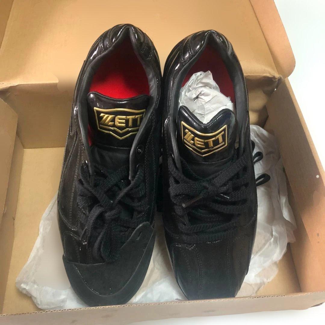 ◆419◆【新品】ZETT 黒 スパイクシューズ 26.0㎝　Pカバー付き ゼット（ZETT） 交換無料 野野球 スパイク 金具 大人 黒 スーパー