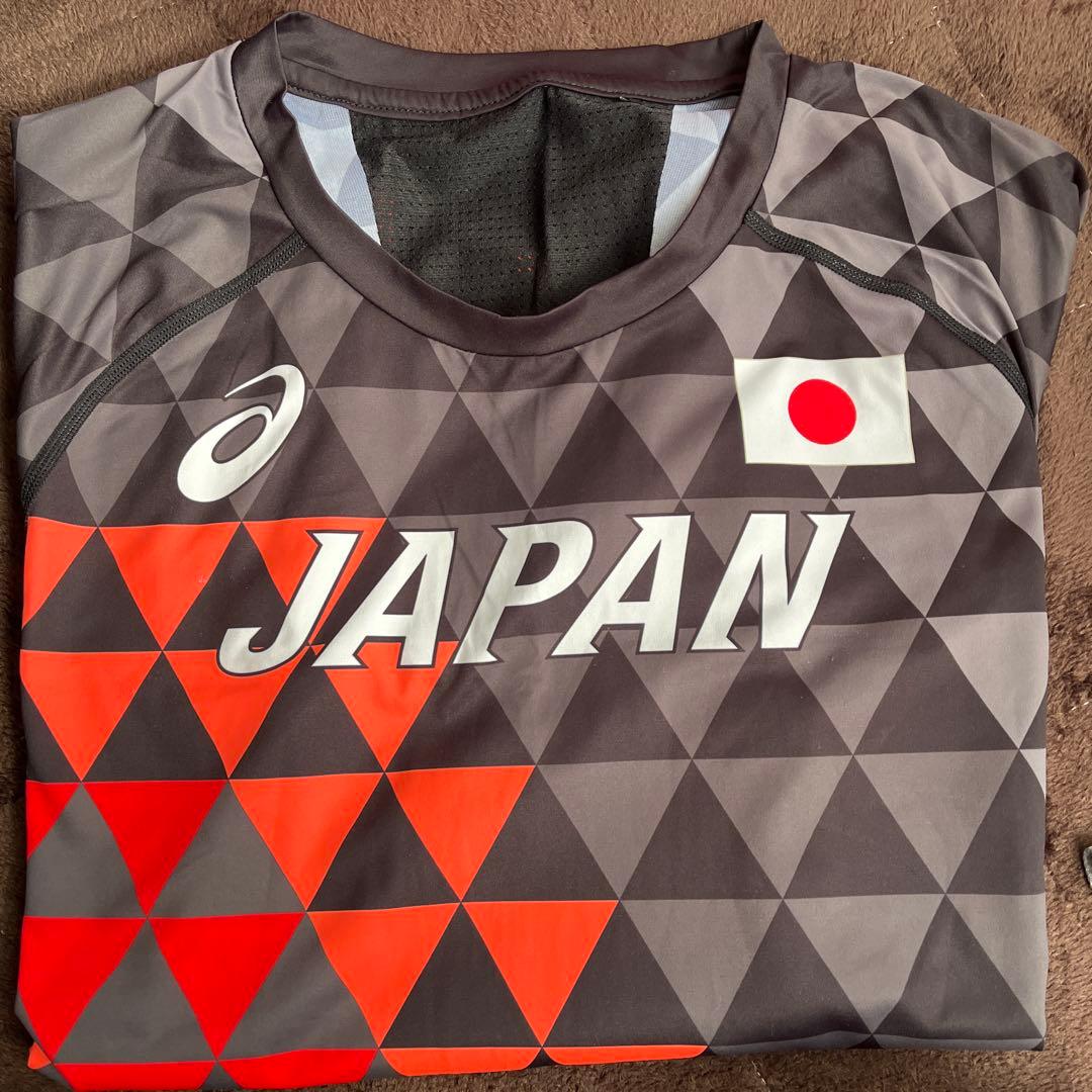 ASICS 陸上用シャツ L 日本の国旗付き - メルカリ