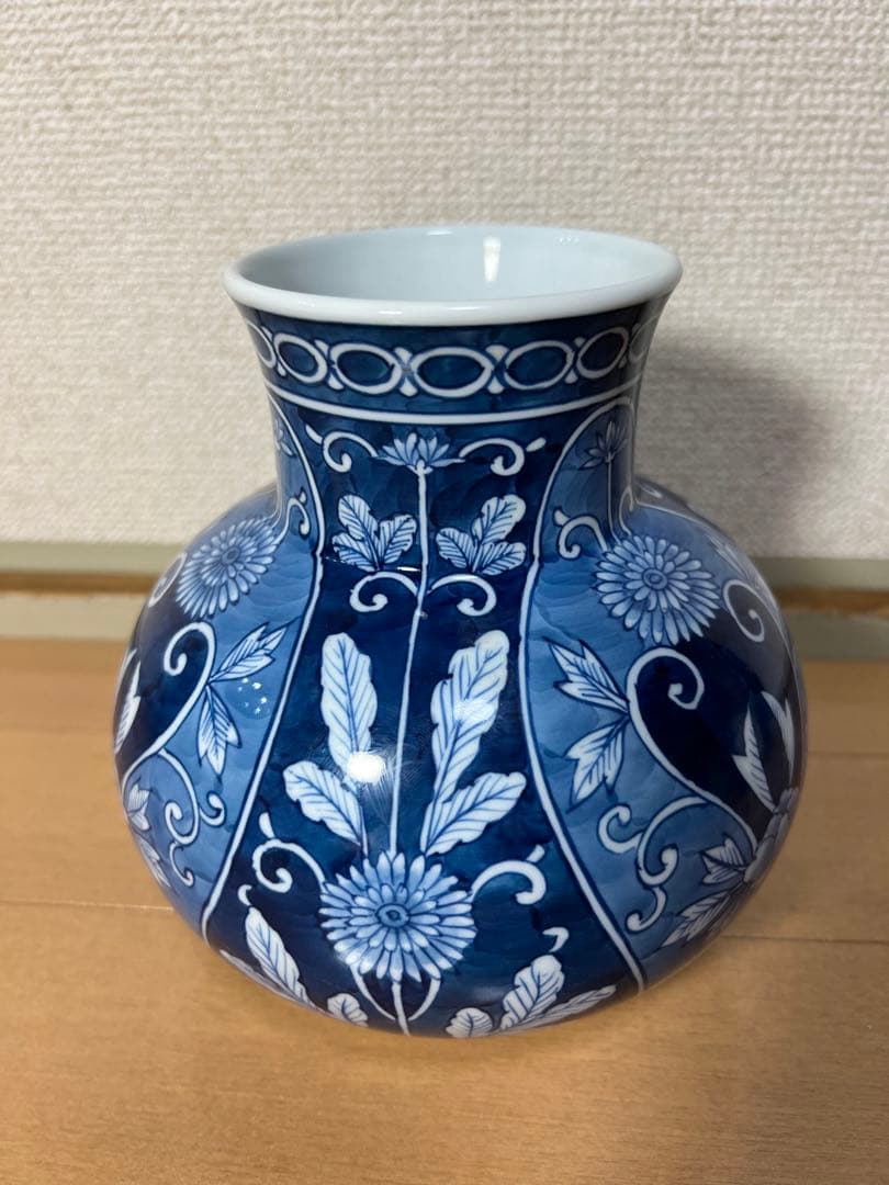 311 源右衛門 古伊万里の伝統 舘林源右衛門作 菊絵 花瓶 - メルカリ
