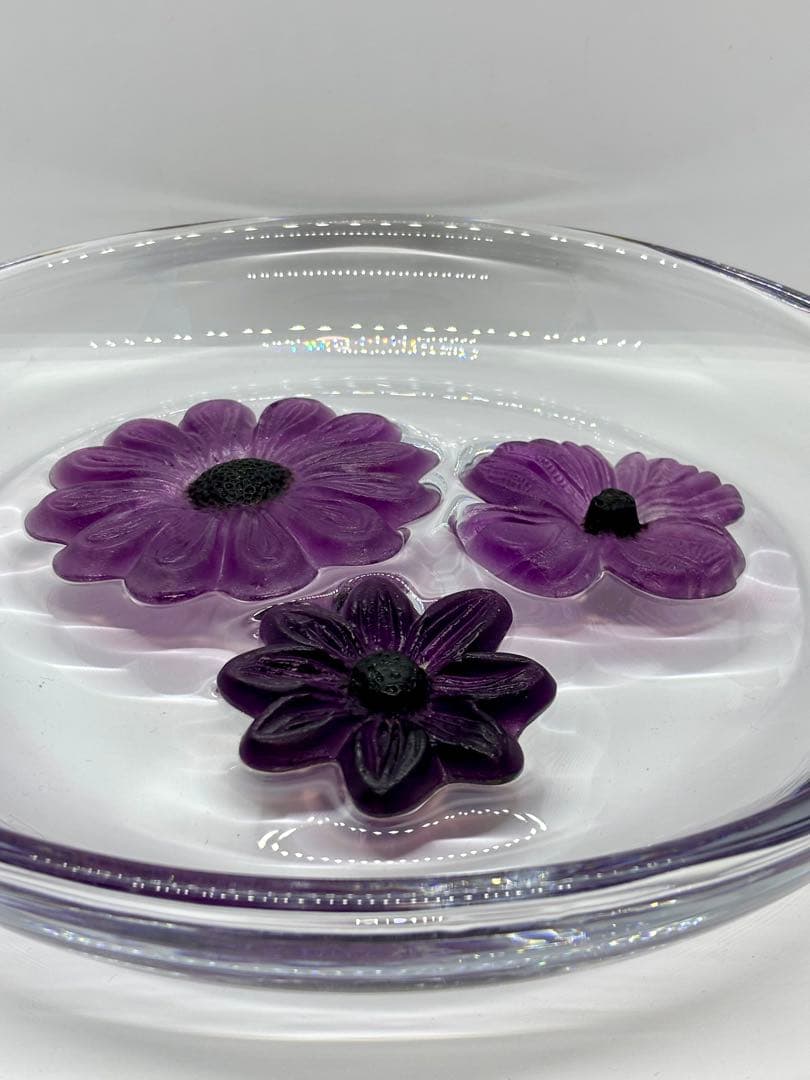 Daum（ドーム） フランス クリスタル フラワーモチーフ ボウル P-3m