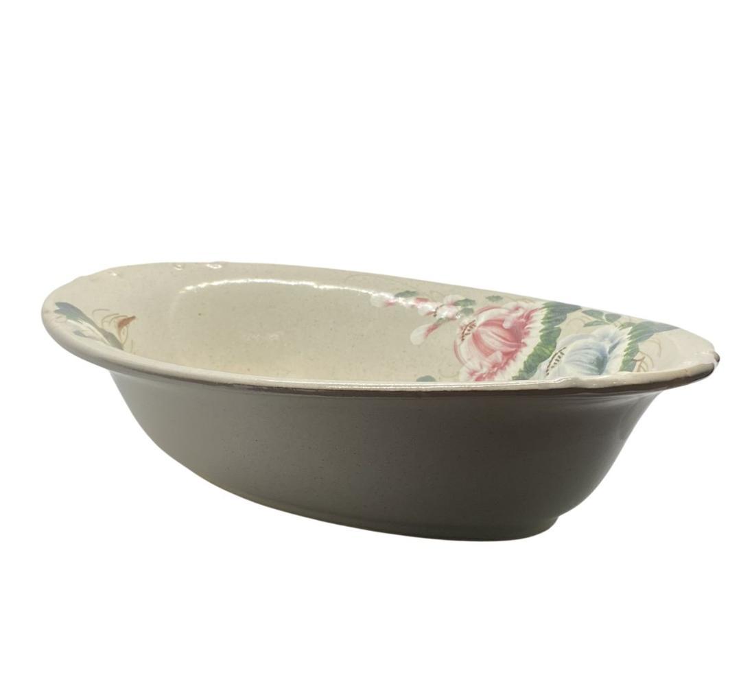 VNEM1-14-1) ベトナム ソンベ焼き 深皿 グレージュ ナンセラミック