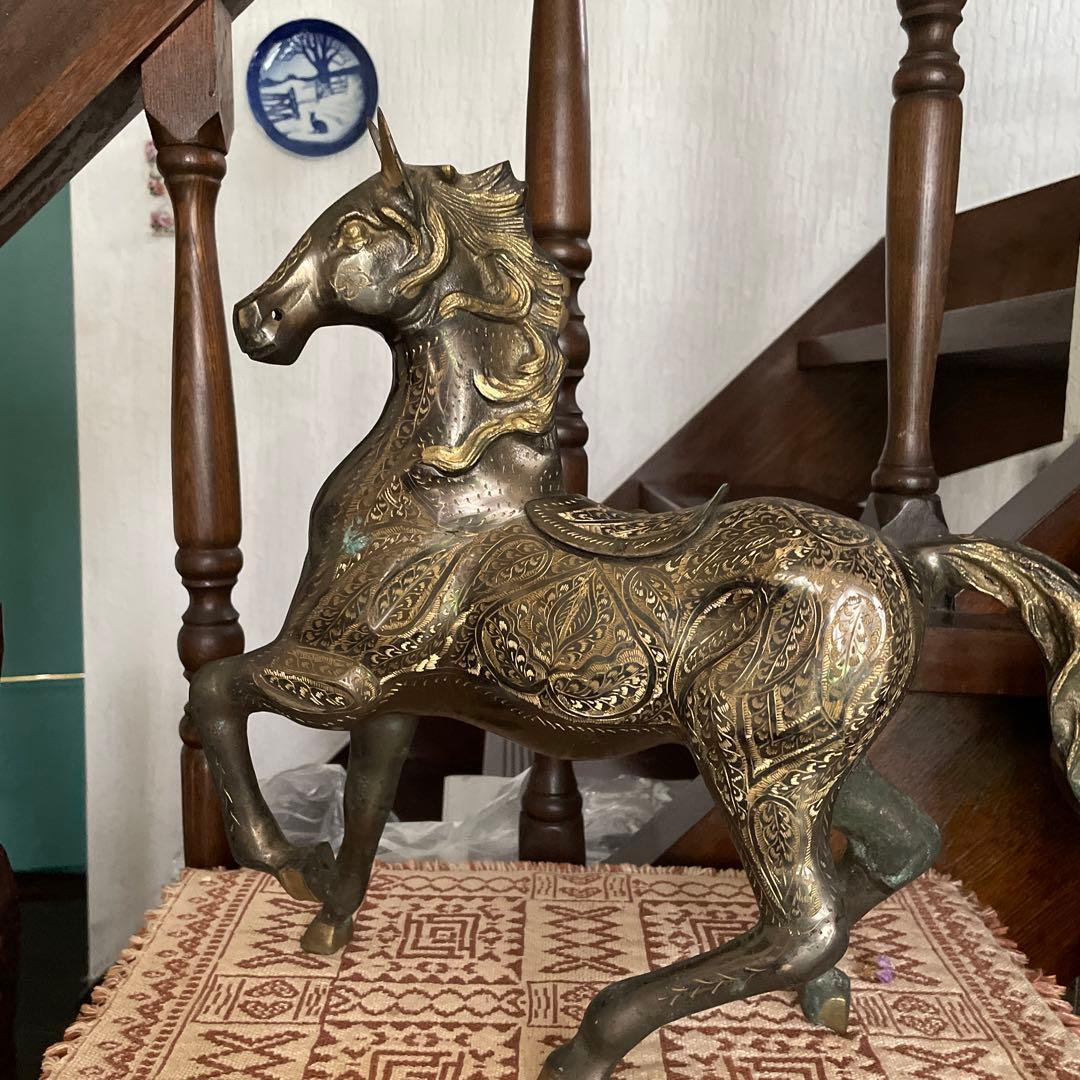青銅　馬　置物 Amazon.co.jp: N/A 中国戦争馬青銅像置物青銅の動物彫刻ハイエンドの