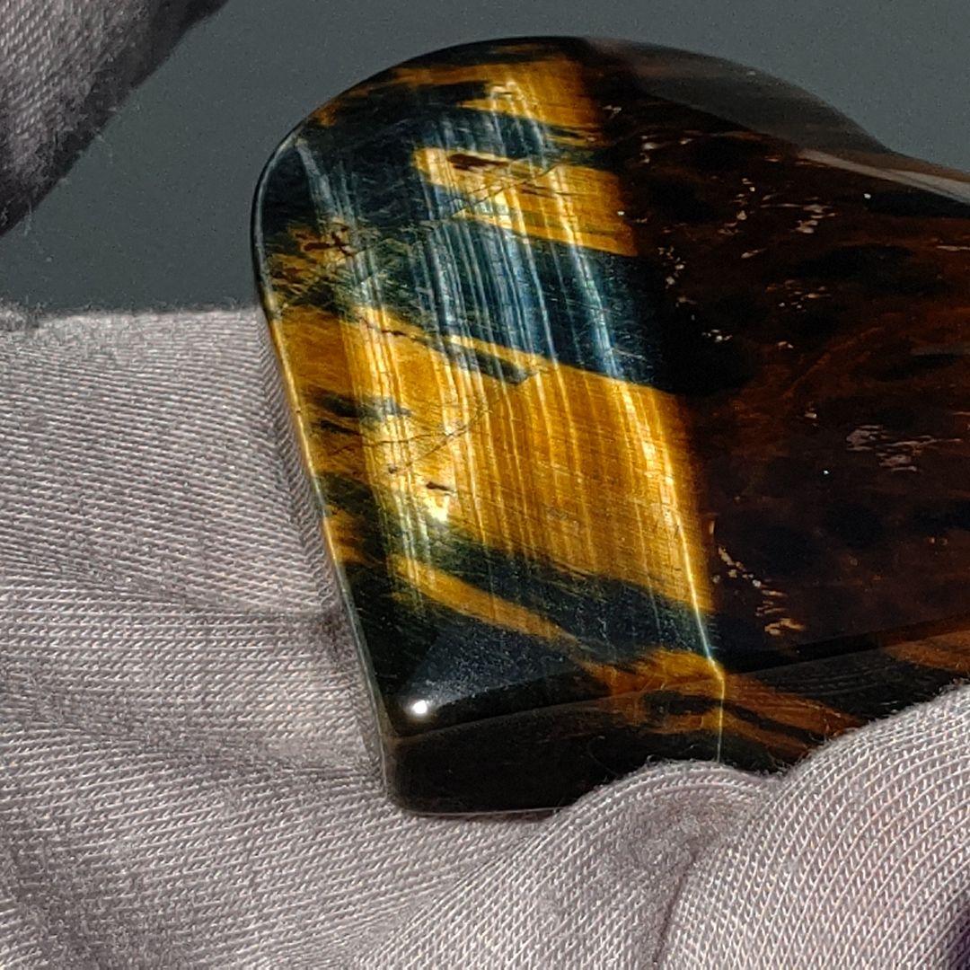 ツートーン構造 豹柄 境界ゴールシラー タイガーアイ ハート 天然石