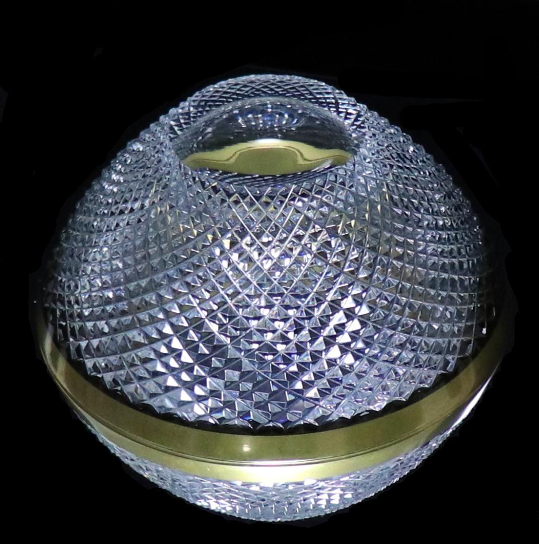 オールド・バカラ 春海商店特注 金縁霰切子鉢 大型 ギヤマン 義山 茶