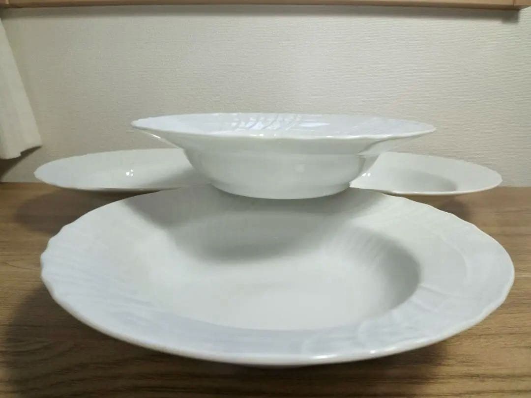 リチャードジノリ ベッキオホワイト 20㎝ スーププレート 深皿、4枚