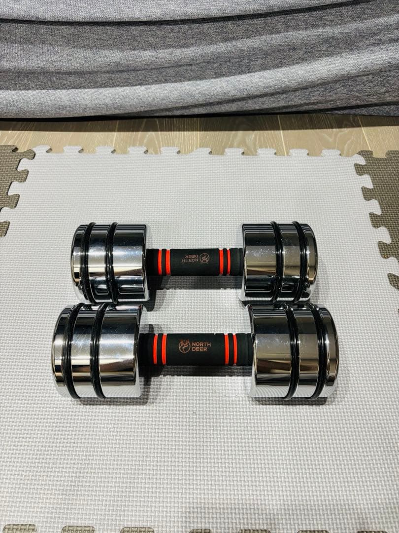 Northdeer ダンベル 可変式 10kgx2 Northdeer 第二世代・可変式ダンベル サンドブラスト版 2.5kg/3kg/5.5