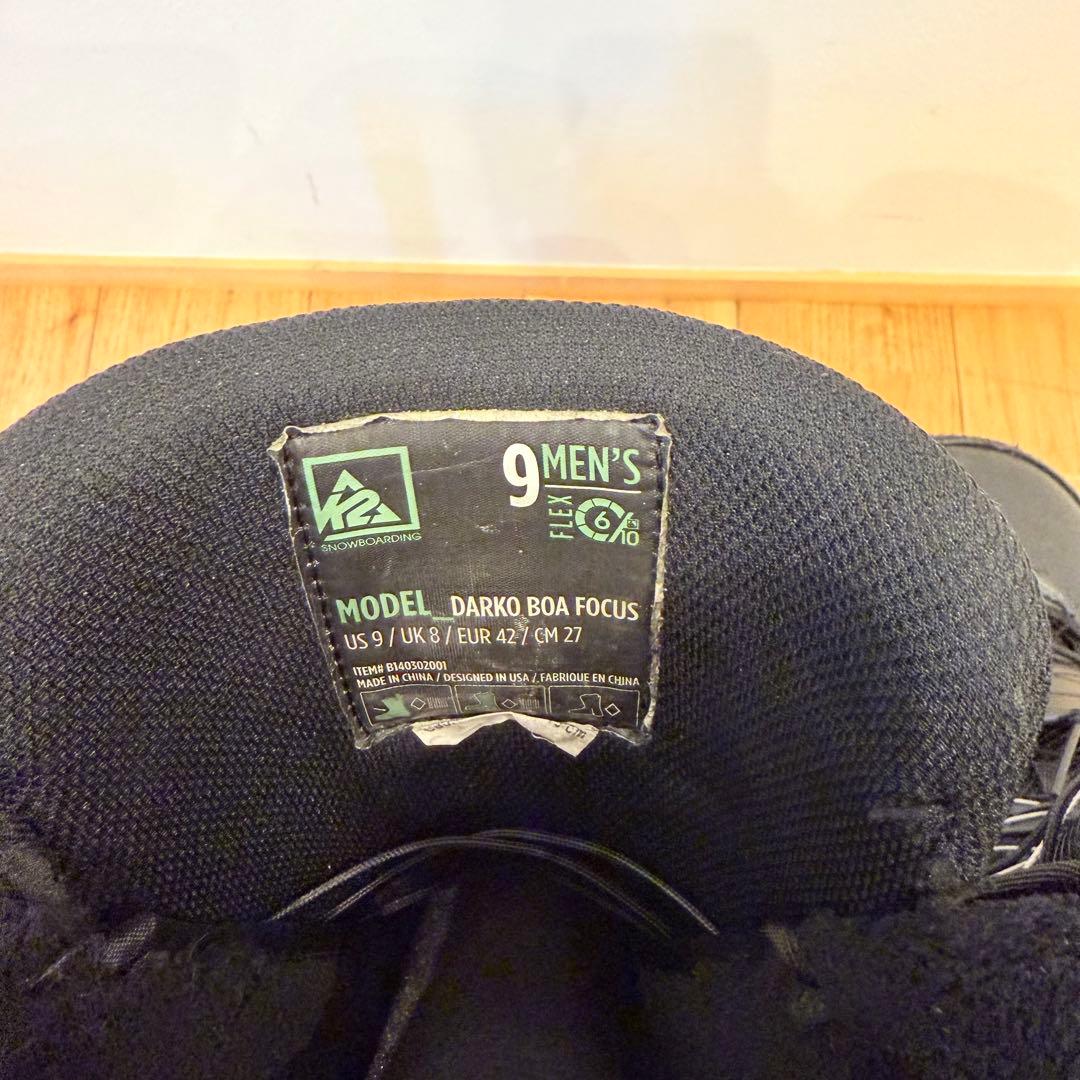 K2 ダブル BOA FOCUS 27.0cm スノーボード ブーツ ブラック