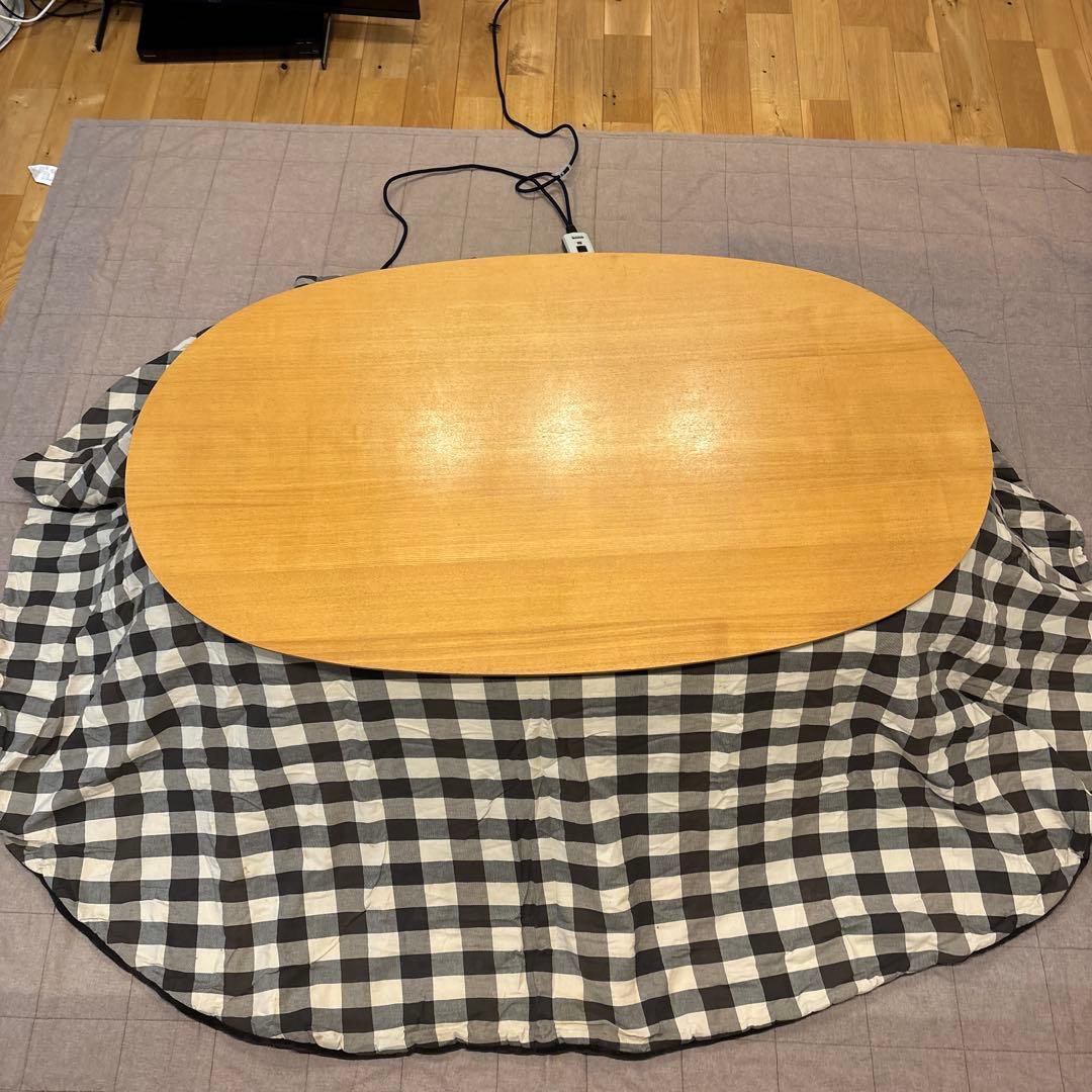 無印良品　楕円形こたつ 本体　タモ材曲木脚　フラットヒーター　こたつふとん　敷物 楕円こたつ・本体・タモ材曲木脚・フラットヒーター／ナチュラル