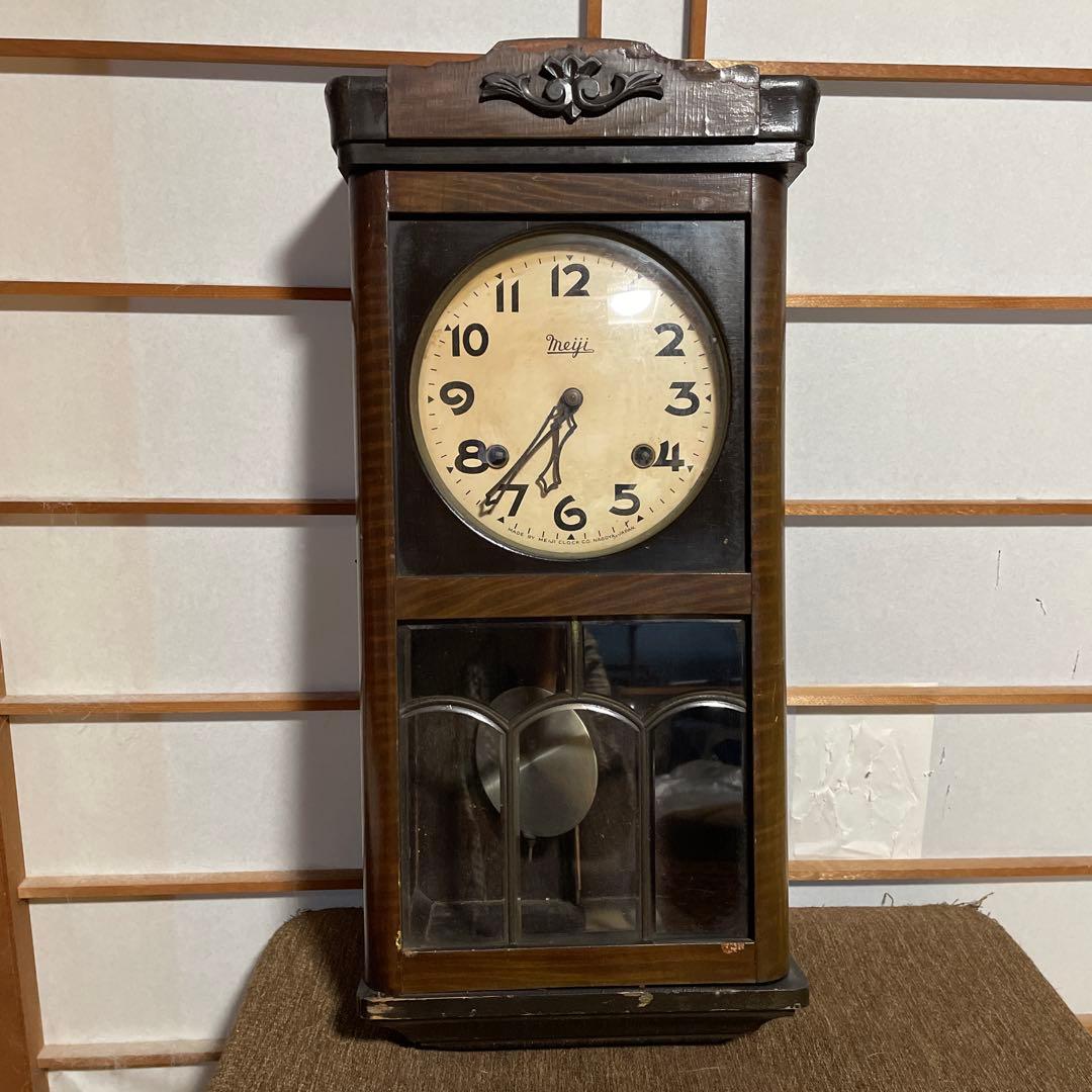 アンティーク 明治 Meiji 柱時計 - メルカリ