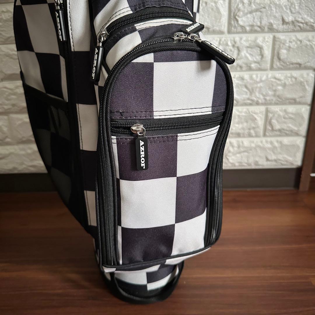 未使用 AZROF スタンド 6.5型 キャディバッグ チェッカーBK