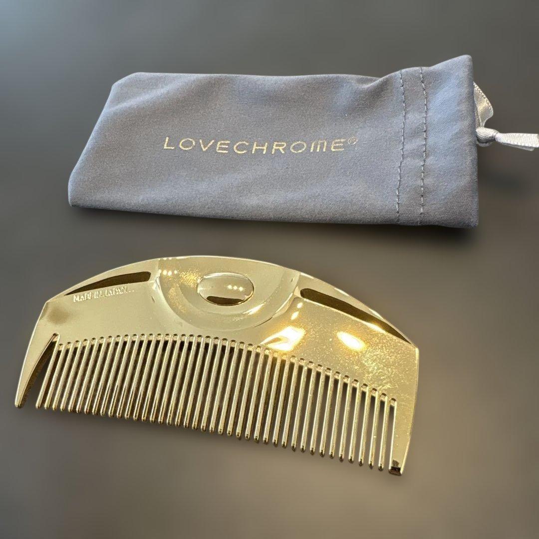 美品】LOVECHROME ゴールドコーム 収納ポーチ付き ラブクロム ツキ
