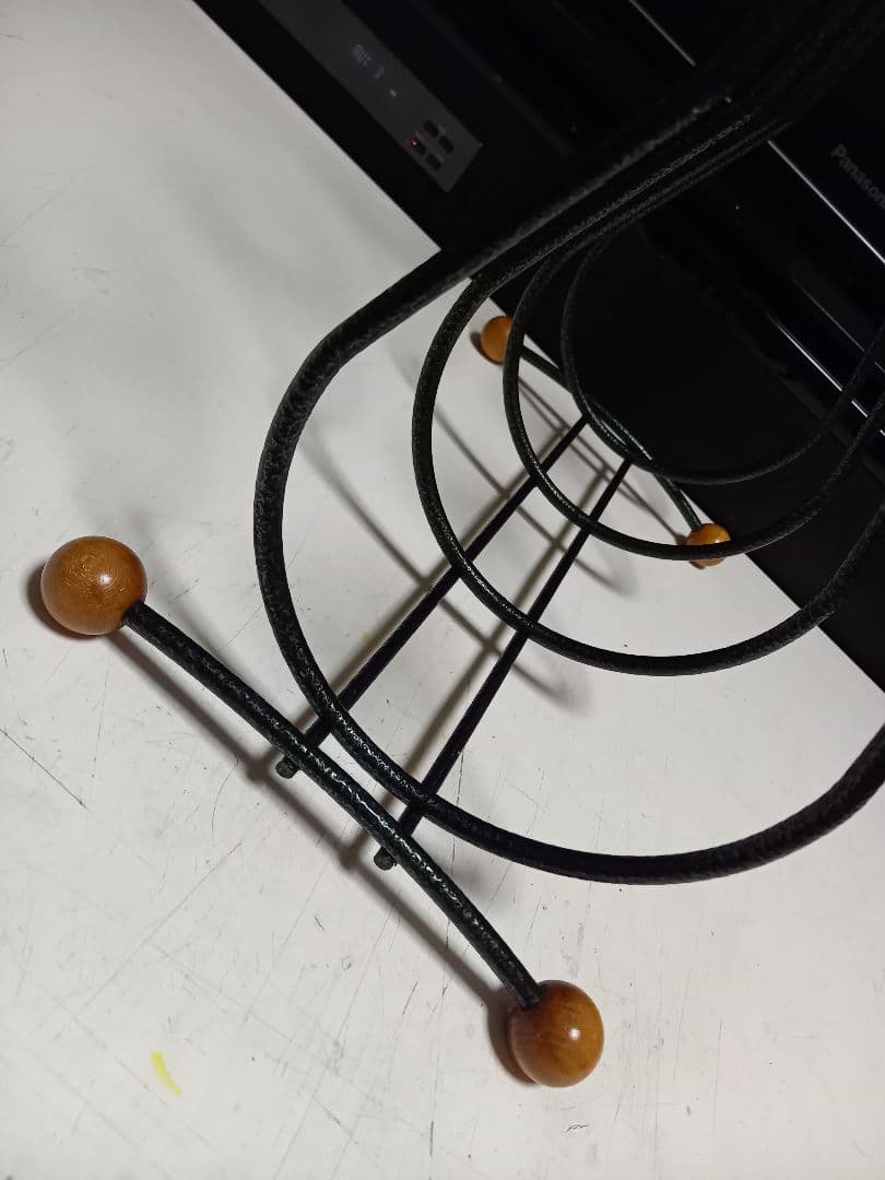 1970's 北欧 ミッドセンチュリー モダン ウッドボール マガジンラック