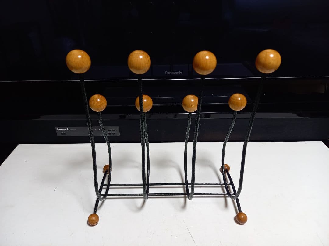 1970's 北欧 ミッドセンチュリー モダン ウッドボール マガジンラック