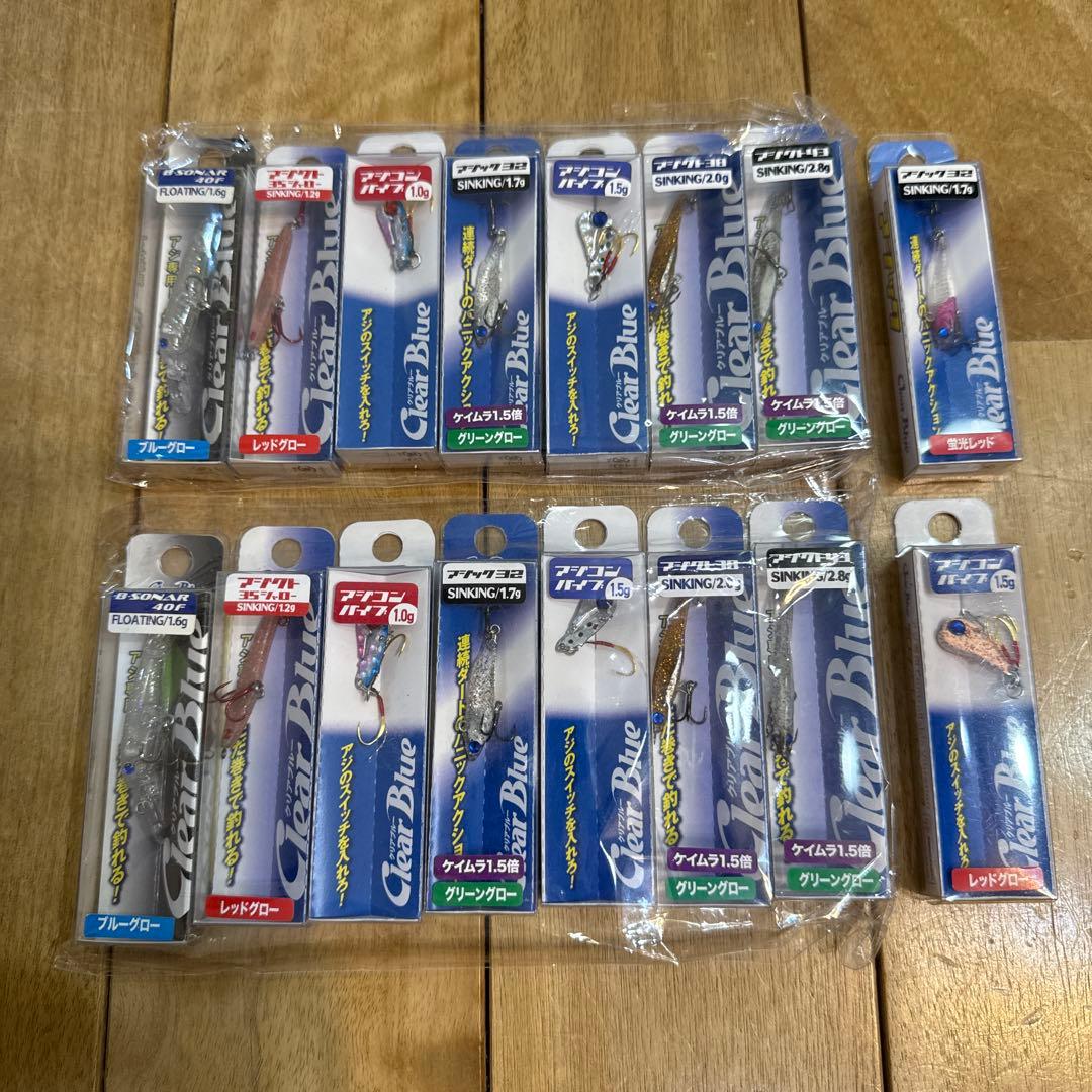 150904 クリアブルー　アジングプラグ アジングバイブ　16個セット 150904 クリアブルー アジングプラグ アジングバイブ 16個セット