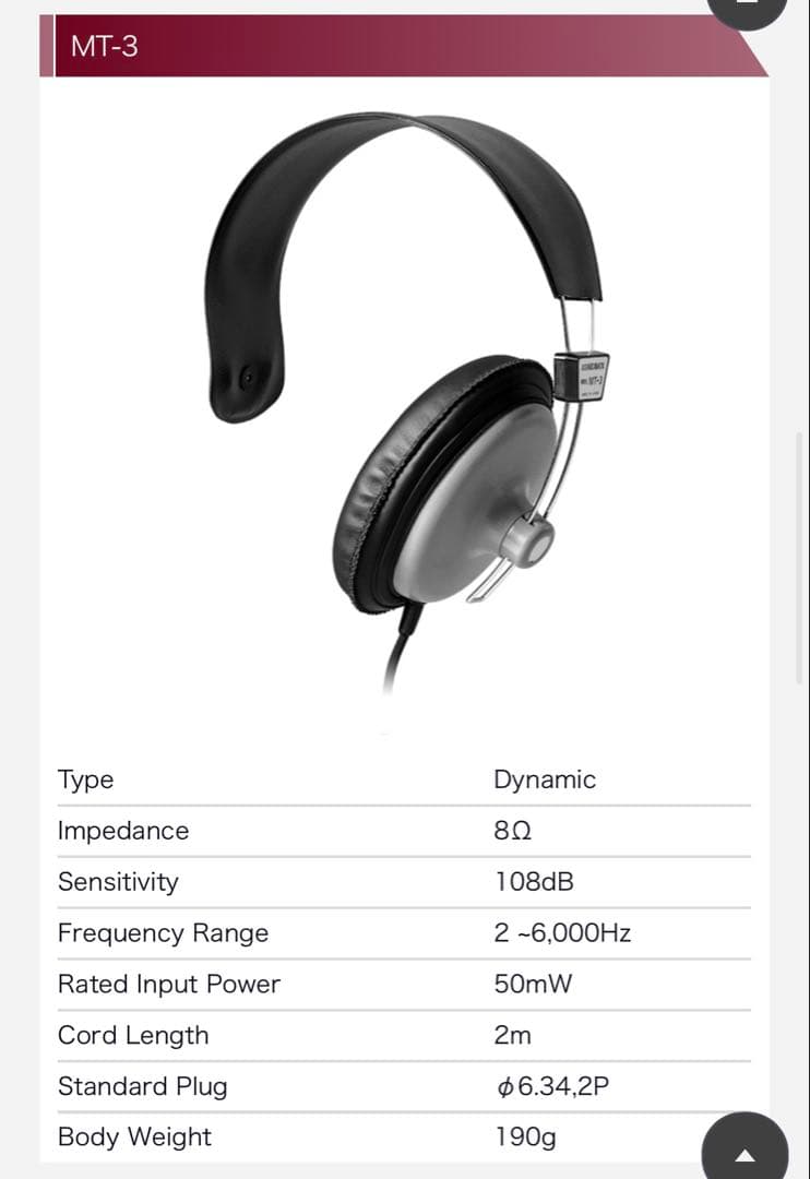 MT-3】アシダ音響 スタジオモニター向け モノラルヘッドホン（片耳
