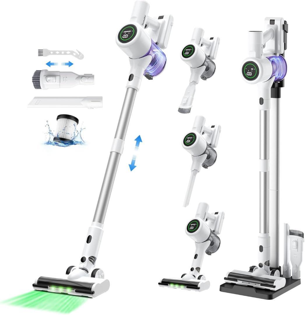 掃除機 コードレス　超強力吸引　最軽量　75分連続稼働　置くだけ充電スタンド Amazon | 掃除機 コードレス【2026衝撃的デビュー！真100Kpa超強力吸引