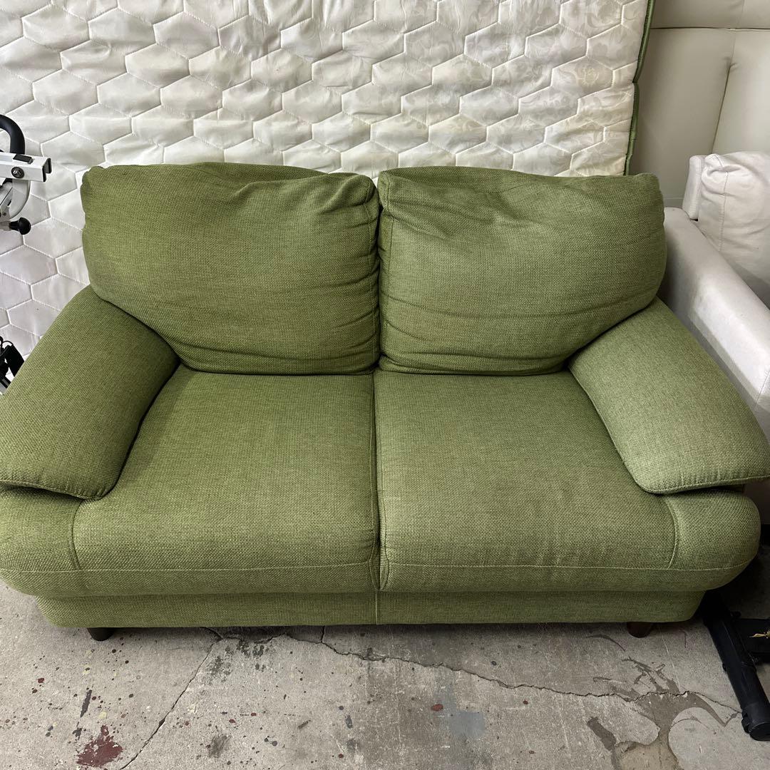 グリーン ファブリック 2人掛けソファ くすみカラーのファブリックソファ―＜2人掛け＞｜通販のベルメゾンネット