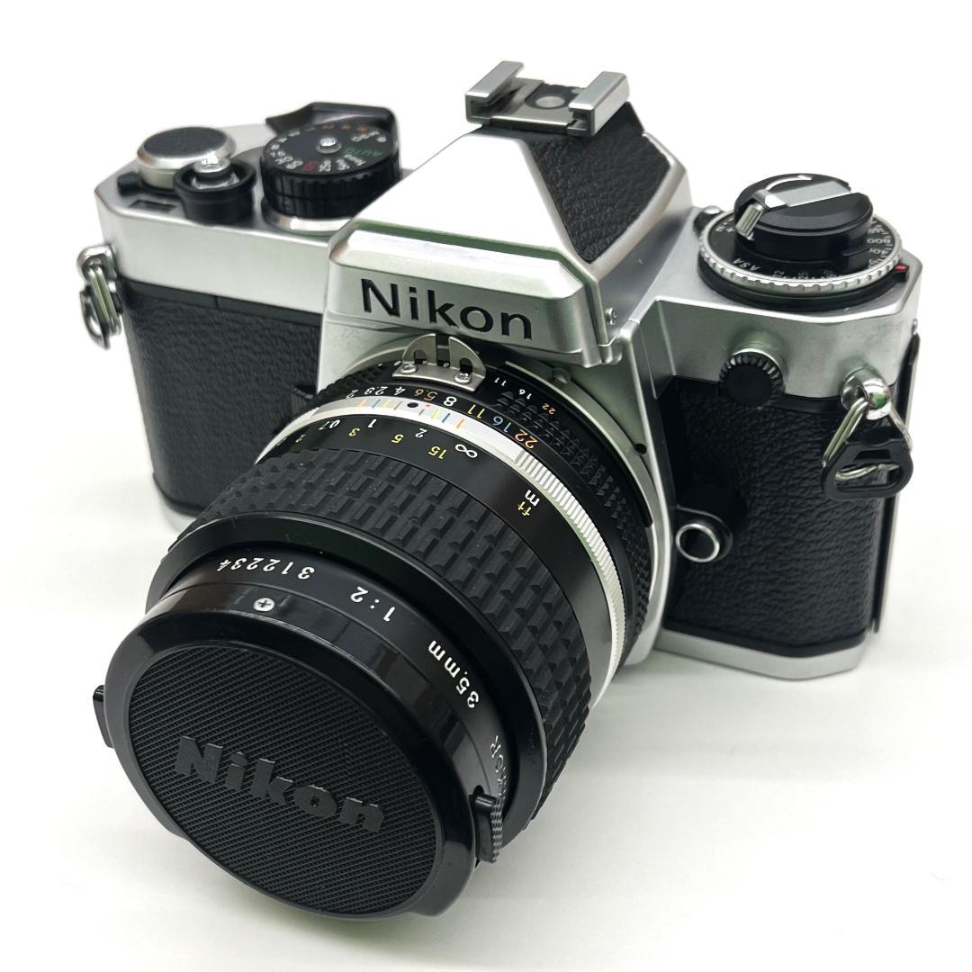 NIKON ニコン FE シルバーボディ レンズ35mm/1:2 レンズ付き Amazon | nikon FE シルバー | 一眼レフカメラ 通販