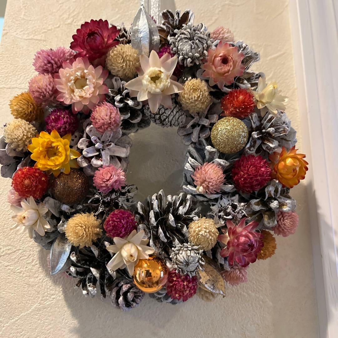 クリスマス松ぼっくり白ベース LEDライト松ぼっくりホワイト8cm サラグレース