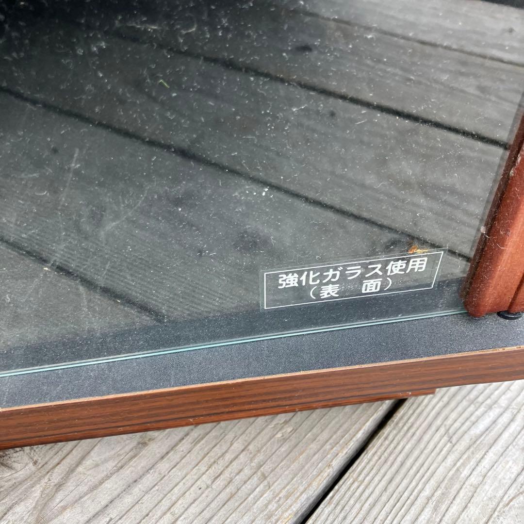 昭和レトロ ミッドセンチュリー ガラス扉 木製レコードラック