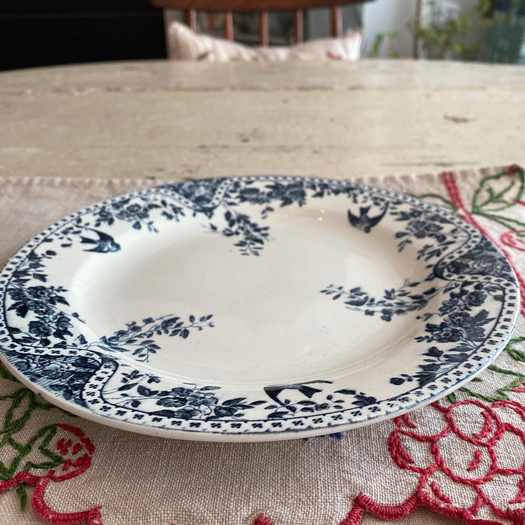 フランス アンティークBordeaux プレート小鳥 ツバメ lunéville - メルカリ