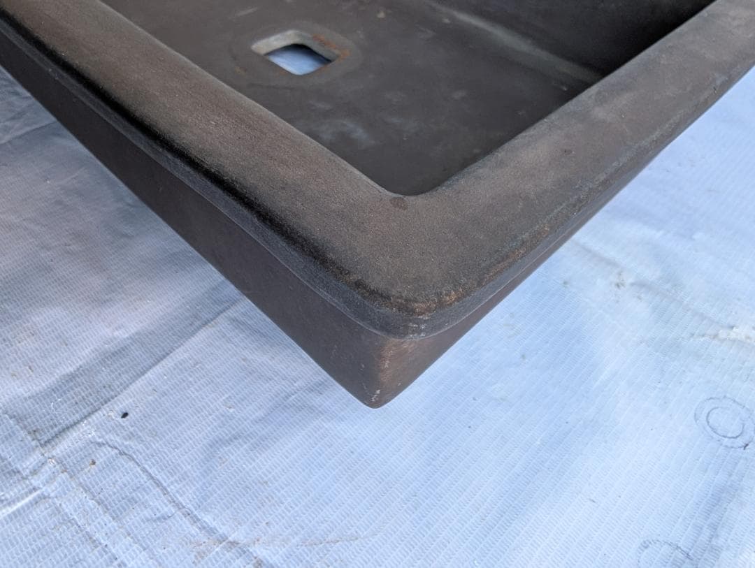 【大型盆栽鉢】紫砂矩形鉢 約52.5cm×38.5cm 深鉢 平鉢 盆栽用