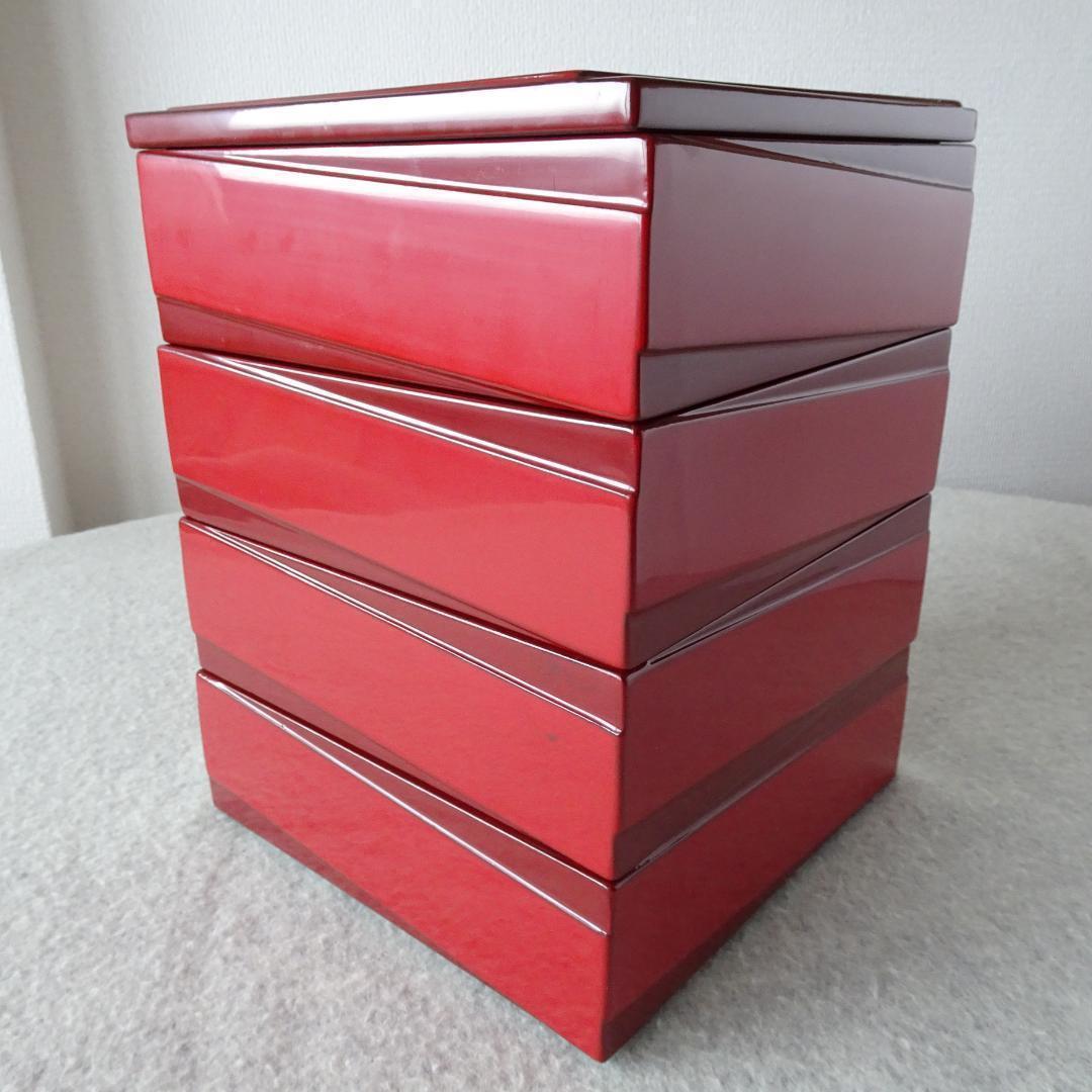 重箱　会津塗　漆器　4段重　天然木　本漆　朱赤　黒　漆工芸　吉田乙郎　モダン柄 会津塗とは。秀吉の采配から戊辰戦争の受難まで | 中川政七商店の読みもの