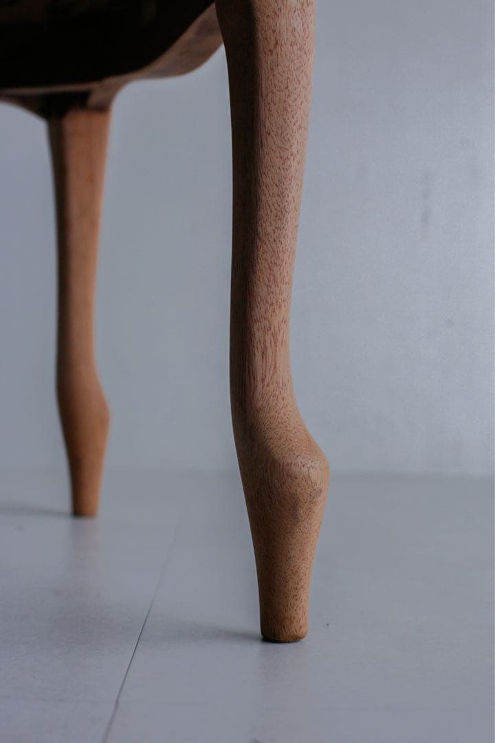 ナラ 無垢材 レザーチェア ダニングチェア マルニ木工 古家具 アンティーク