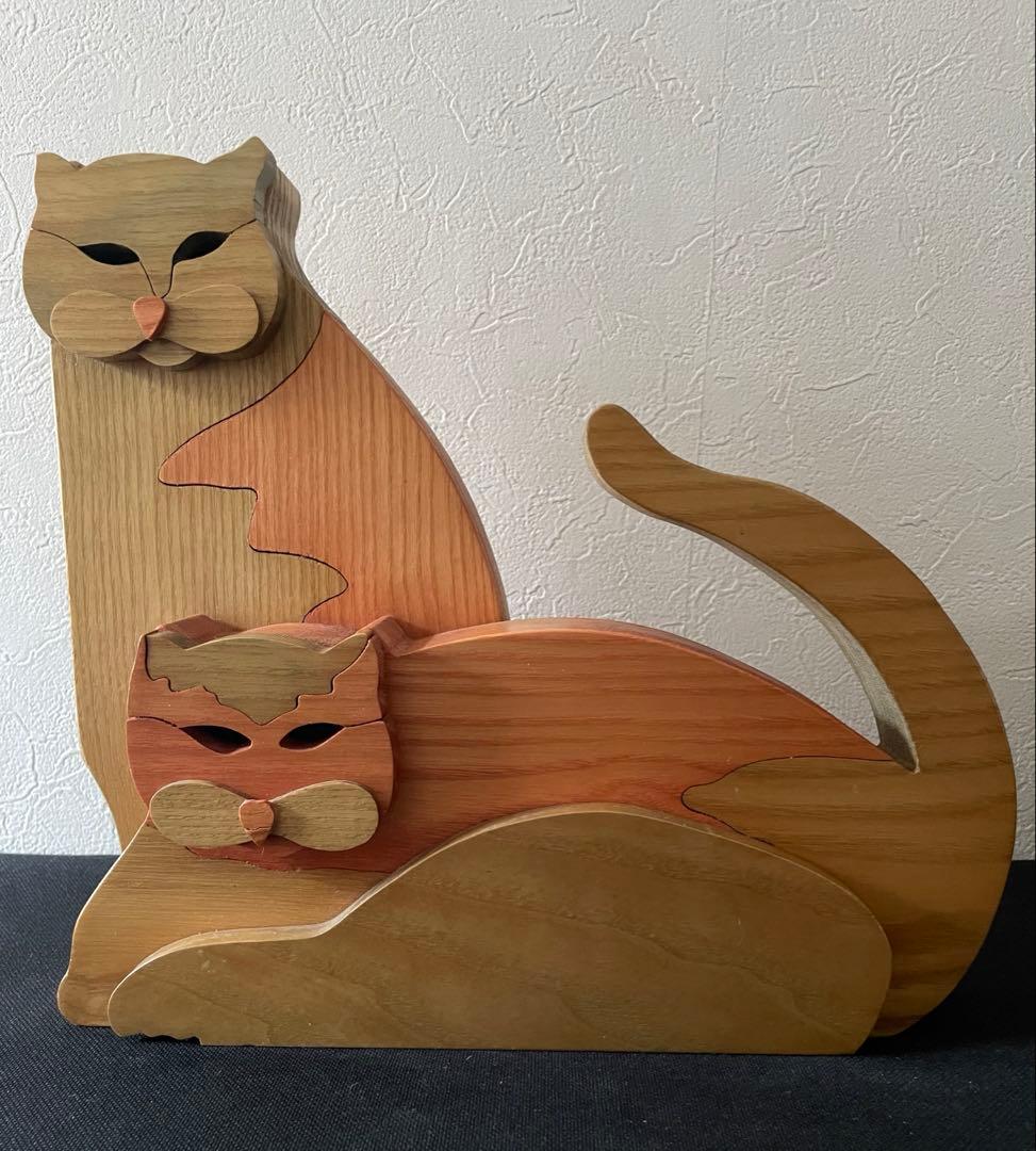 legnomagia レグノマジア 猫　組み木　置物　ヴィンテージ　イタリア製 おしゃれな猫用ダンボール爪とぎ・インテリアのfurnya(ファーニャ)