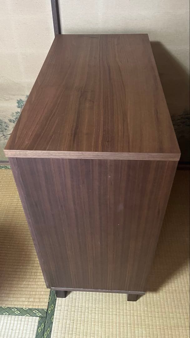 無印良品 ウォールナット材キャビネット 脚付き 観音扉 廃盤モデル