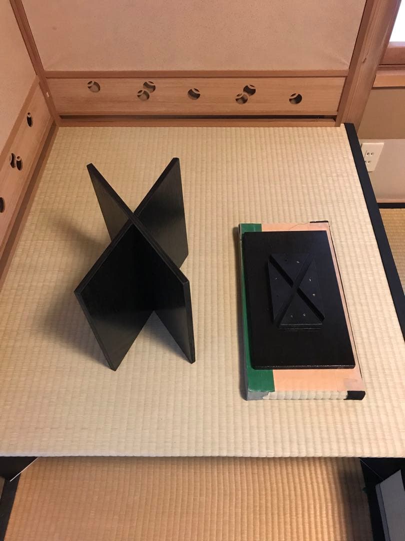 楽々茶棚 (立礼)組立点前座、炉壇ボックス、建水台、貴人畳の角の台の