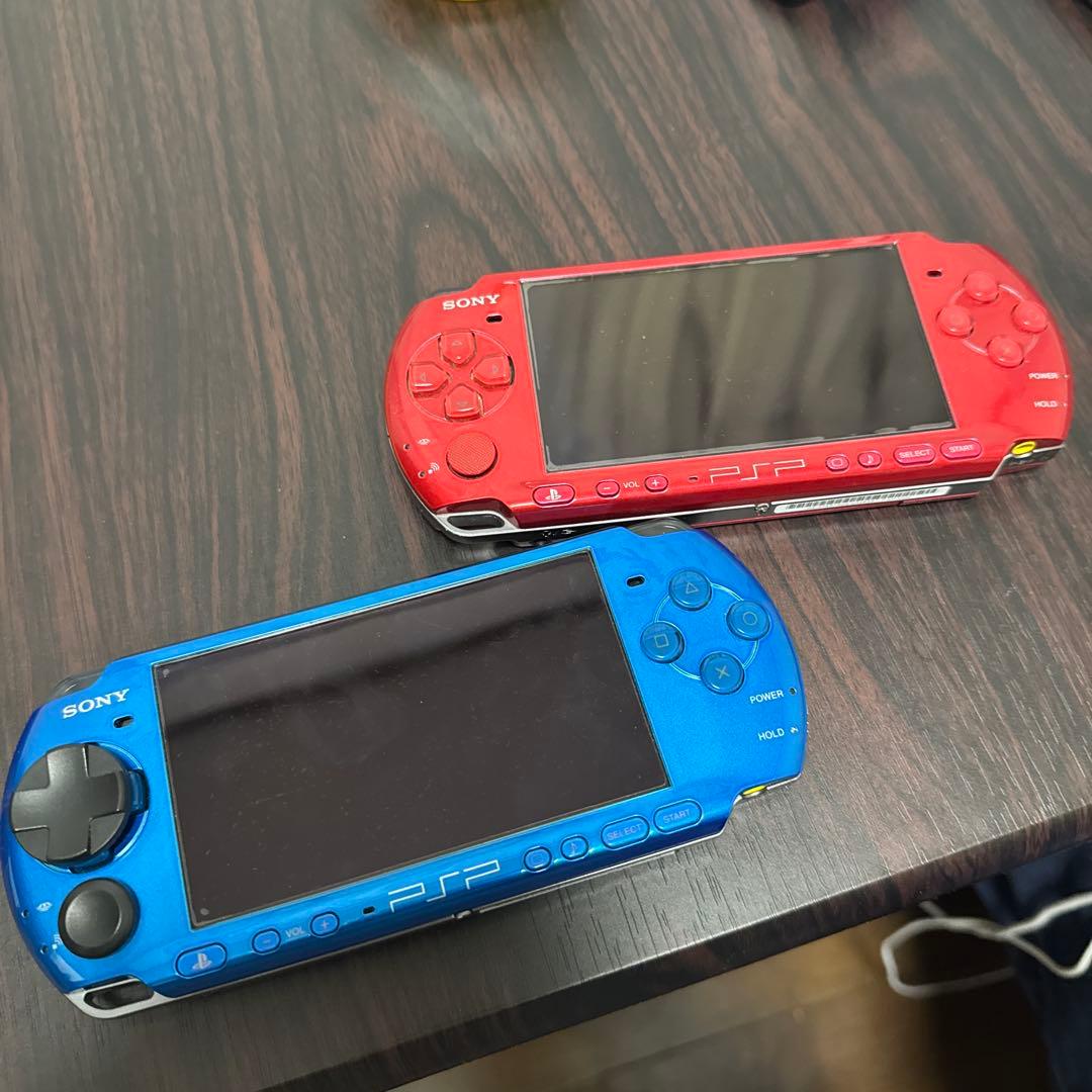 ジャンク品 SONY PSP 本体 赤 青ケース付き - メルカリ