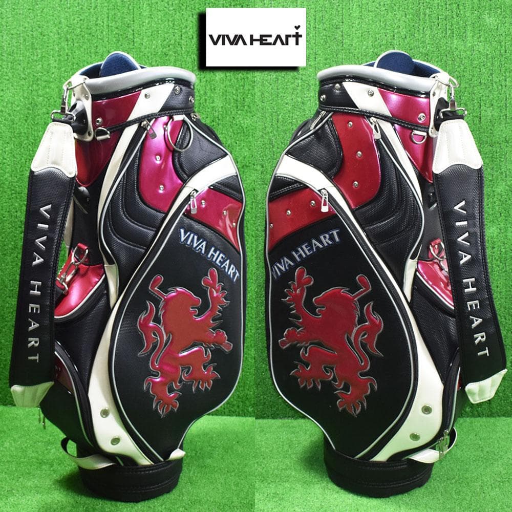マ*ン様 VIVA HEART/ビバハート ゴルフ キャディバッグ9型【ブラック VIVA HEART（ビバハート） （メンズ）ゴルフ キャディバッグ スタンド
