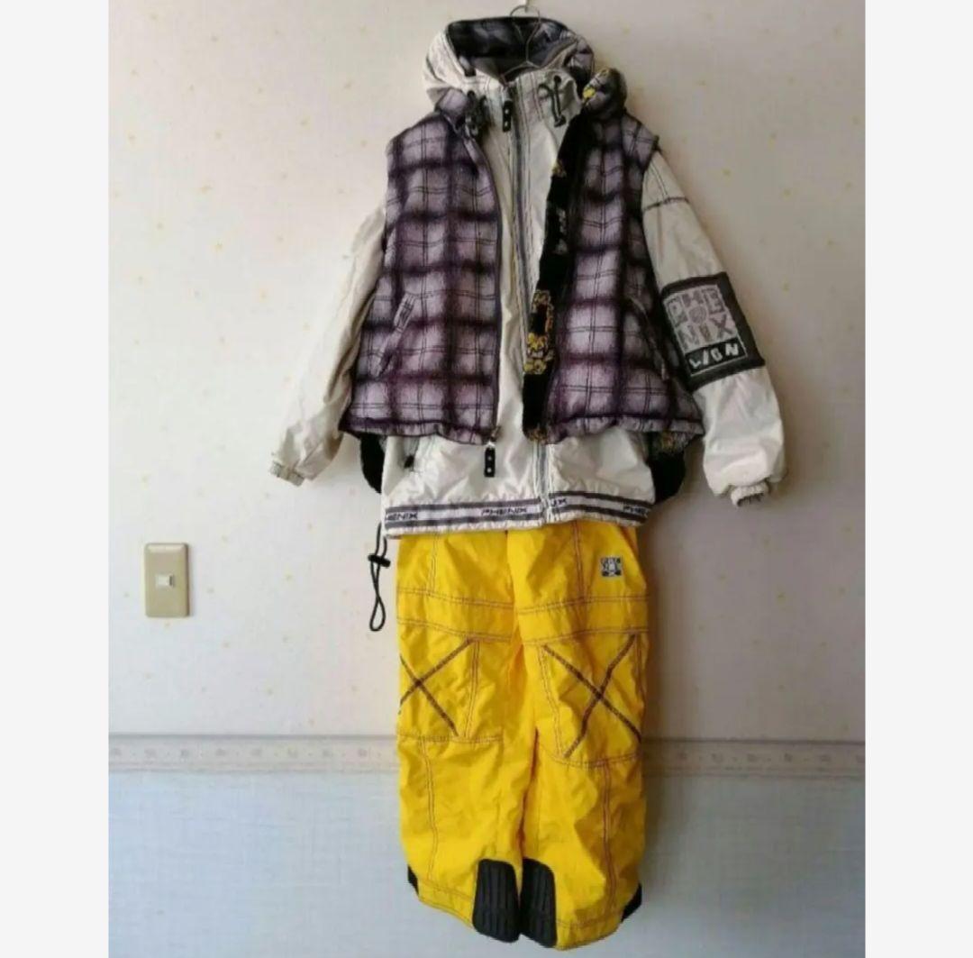 最終ヴィンテージ❋PhenixフェニックススキーウェアダウンベストセットY2K フェニックス phenix Retro Formula Vest on Jacket レトロ