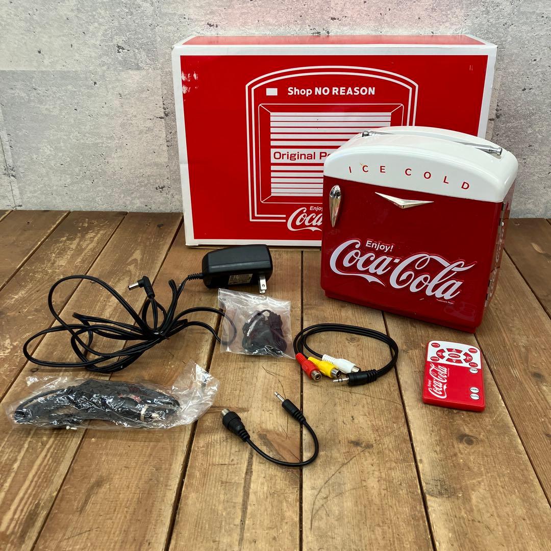 ジャンク品 コカコーラ 冷蔵庫型 ポータブルテレビ TV リモコン付 置物