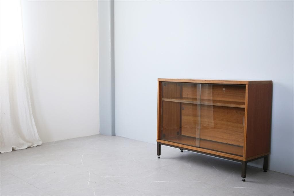 英国アンティークブックケースキャビネット/木製本棚/食器棚/飾り棚(92