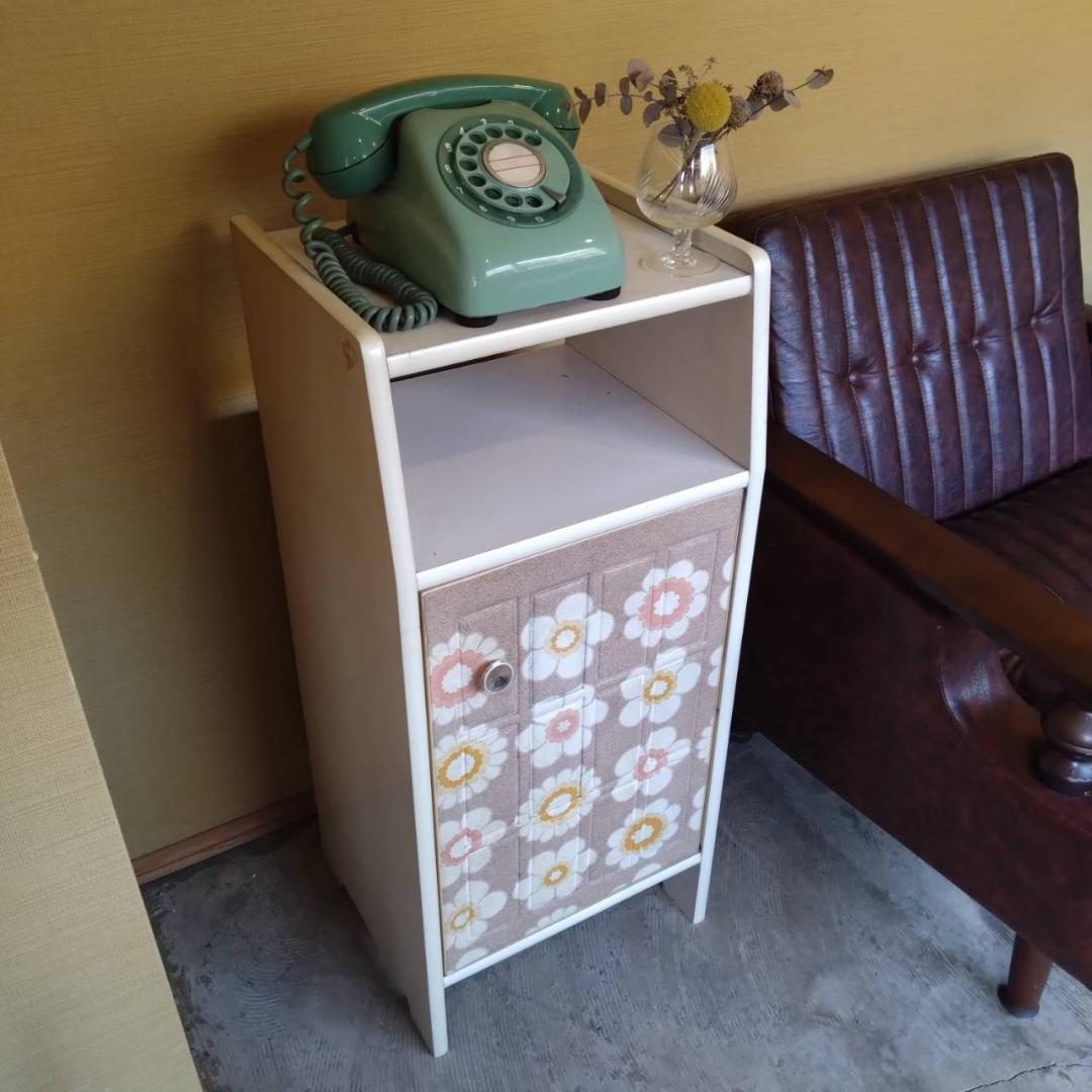 電話台 昭和レトロ レトロポップ 花柄 収納 - メルカリ