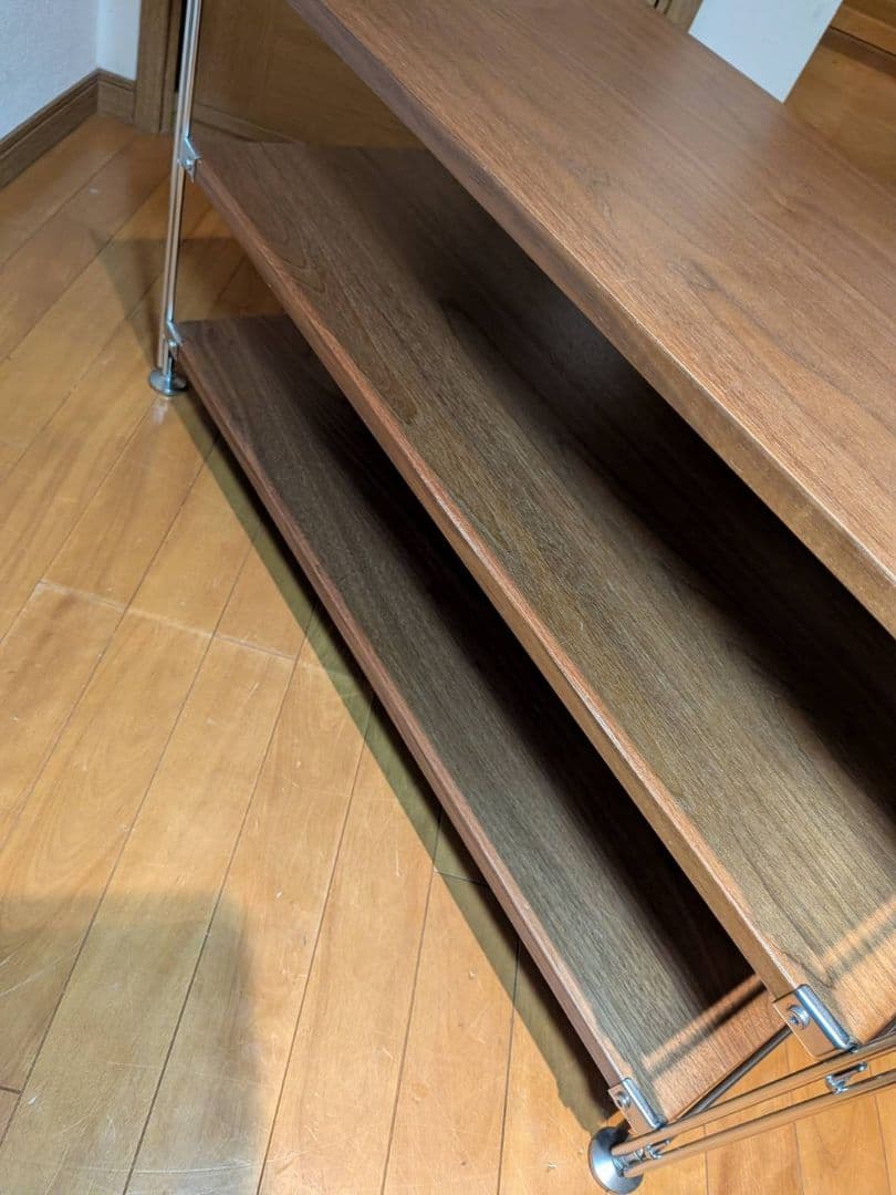 《送料込》無印 ステンレスユニットシェルフ ウォールナット棚 収納 台