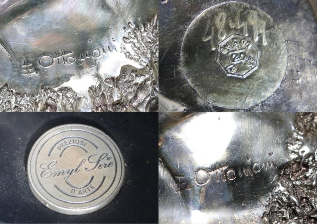 ERMES OTTAVIANI SCULTORE 時計付き置物 シルバープレート - メルカリ