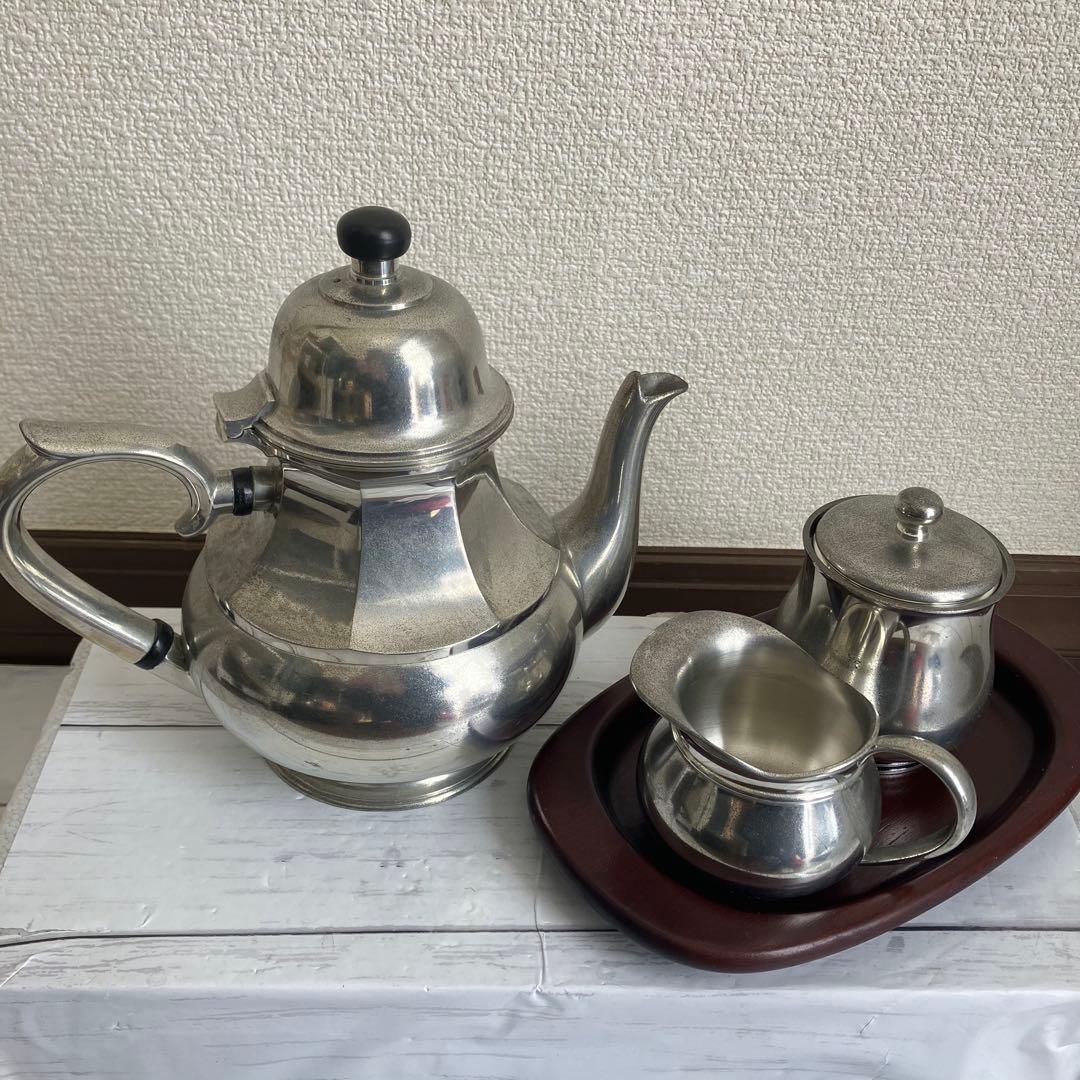 セランゴールピューター 97 ティーセット3点 80年代 ヴィン