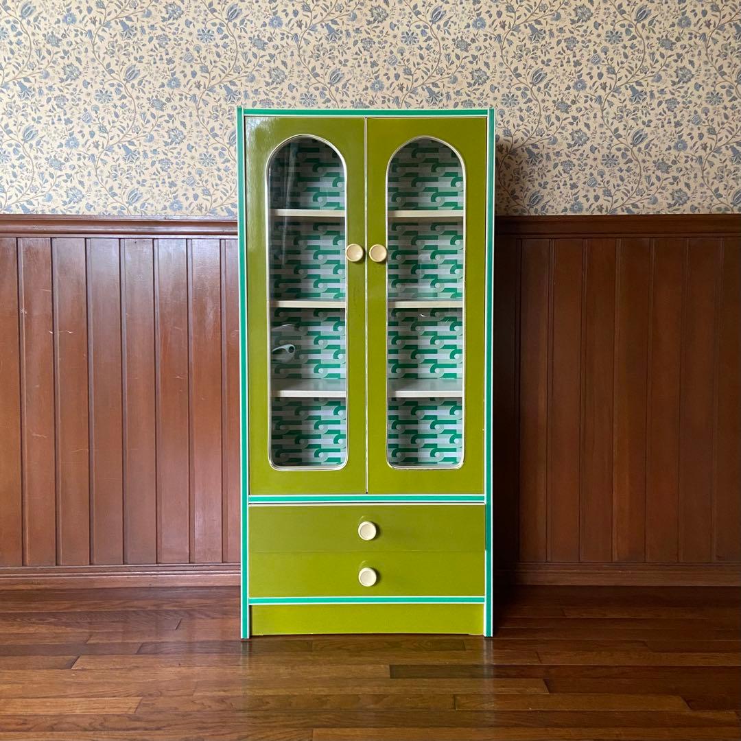 昭和レトロ 食器棚 飾り棚 レトロポップ - メルカリ