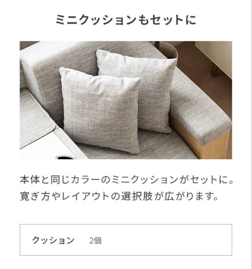 メランジグレー 2WAYソファ 2〜3人掛け 引き出し収納付き メランジ