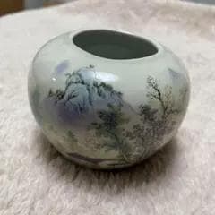 陶器製山風景画花瓶 - メルカリ