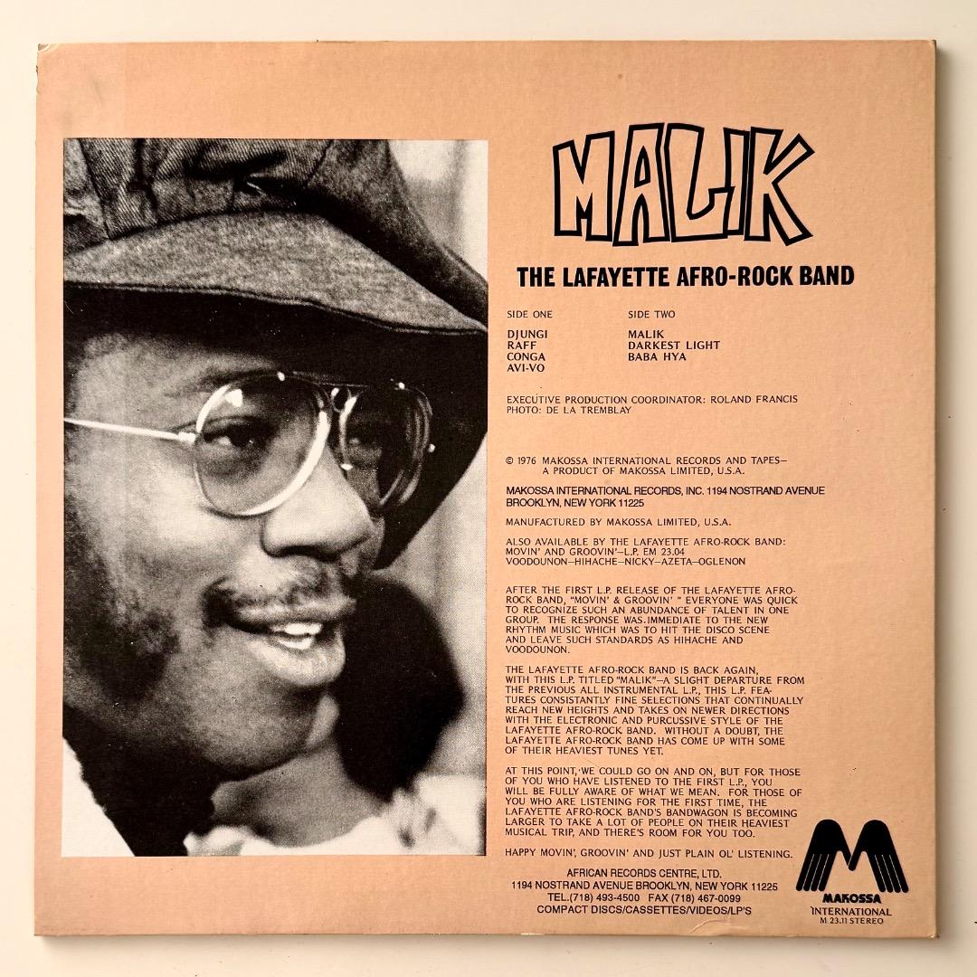 Lafayette Afro-Rock Band Malik 1993年 US盤 - メルカリ
