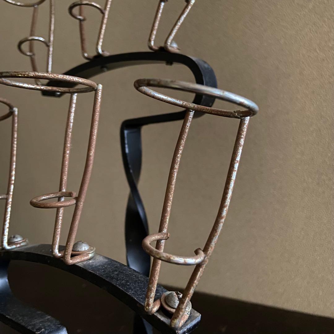 ビンテージ 傘立て 店舗什器 非売品 スチール製 レトロ 日傘立て 6本用